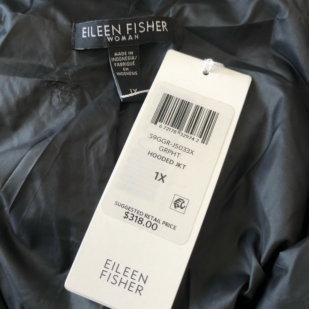 Eileen Fisher Hooded Recycled Nylon Jacket 1X Plus - Picture 8 of 12